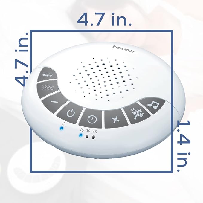 Beurer White Noise Machine with 4 Soothing Sounds | Sound Machine with Auto Shut-Off Sleep Timer | Portable White Noise Machine for Adults, Kids & Babies | Dreamsound Sleep Machine, SL15
