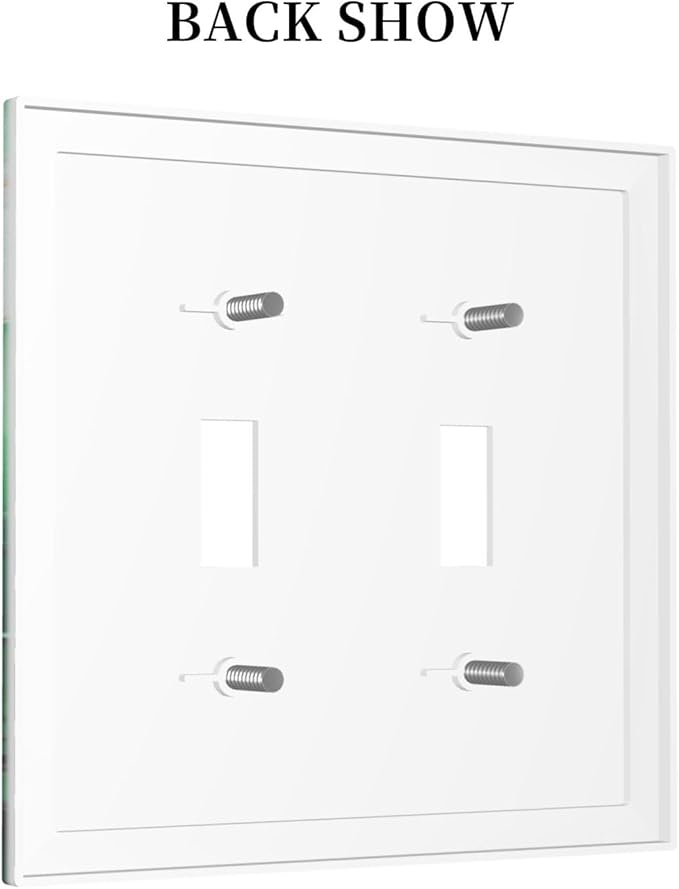 Decorative Light Switch Cover Plate Abstract Luxury Emeralds Green Gold MarbleTextures 2 Gang Wall Plate Oversized Double Toggle Two Switch Wall Cover Plate Dual Device Face Plate