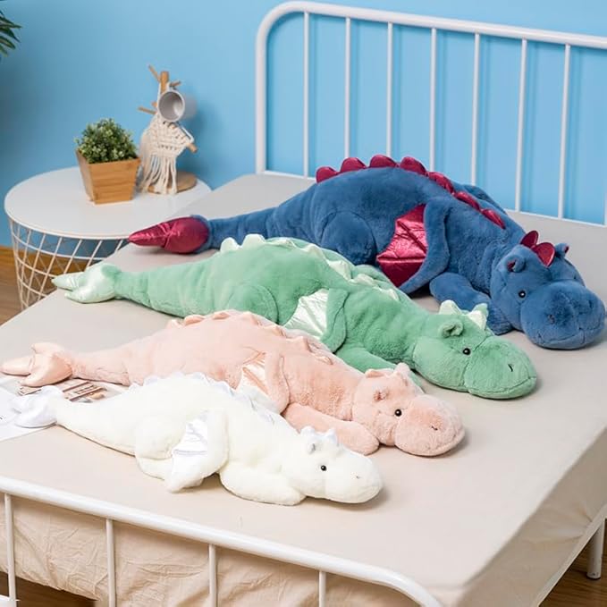 Weighted Stuffed Animals 27.5" 2Lbs, Soft and Sturdy Weighted Dragon Plush for Kids and Adults, Small Blue Dragon Stuffed Animal