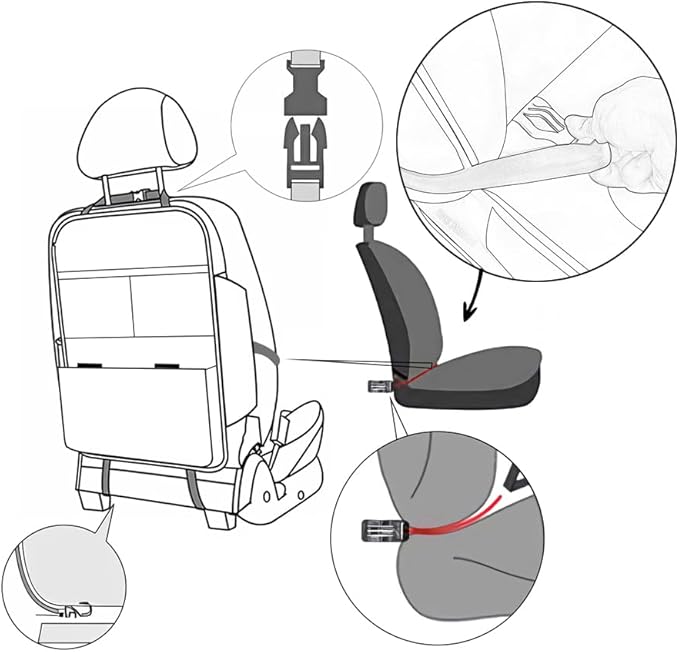 TAIKOO Seat Back Protector,Preventing the Impact of Children Stepping on the Seat Backrest,Beautiful appearance and easy to clean,black (Brown-2 psc)