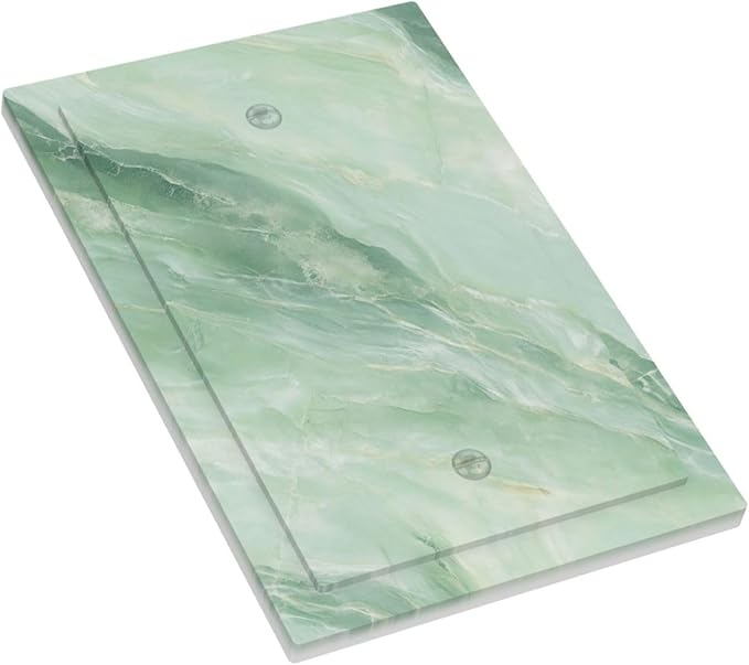 Light Switch Cover Green Marble Luxury Abstract Wall Plate Cover 1 Gang Blank No Device Decorative Outlet Covers Electrical Switchplate for Bathroom Bedroom Decor