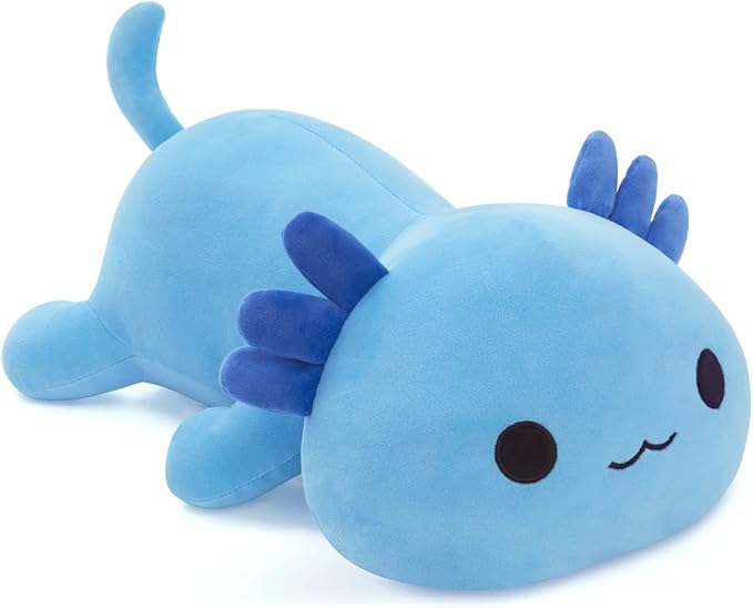 Axolotl Plush Toy, Cute Blue Axolotl Plush Pillow for Kids, 20’’ Kawaii Stuffed Animal Salamander Soft Plushies for Girls Girlfriend