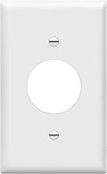 ENERLITES 1.406" Hole Single Receptacle Outlet Wall Plate, Size 1-Gang 4.50" x 2.76", Polycarbonate Thermoplastic, 8851-W, White