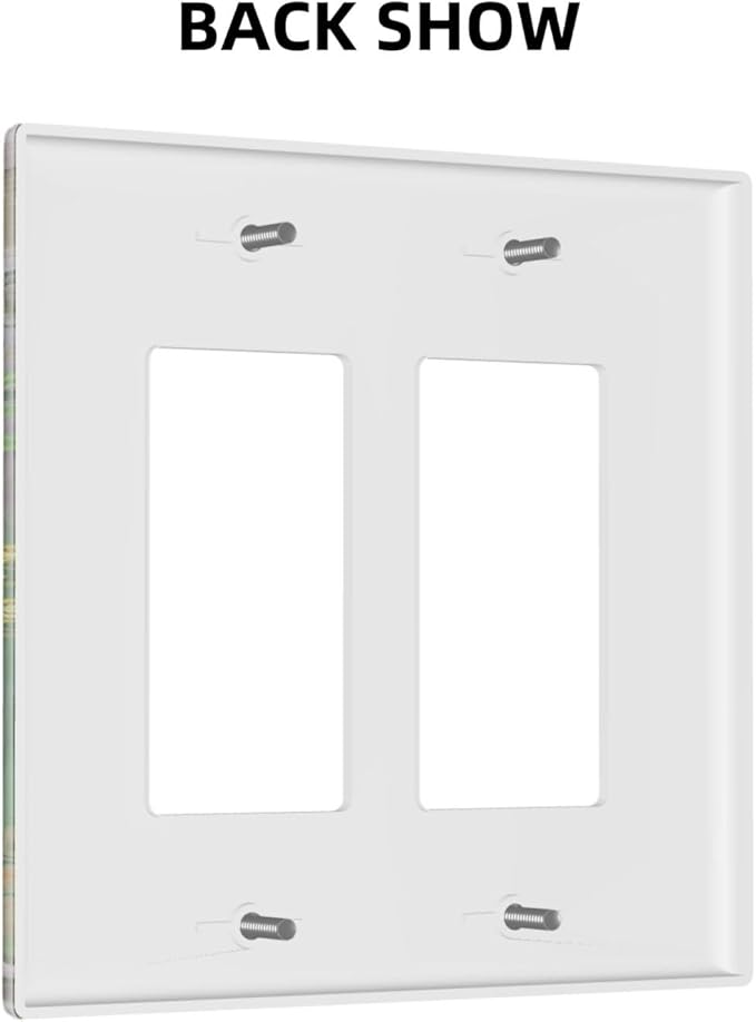 Rustic Sunflower Barn Door Country Wood Plank 2 Gang Rocker Decora Light Switch Covers Decorative Outlet Covers Wall Plate Electrical Faceplate Switchplate GFCI for Farmhouse Bathroom Bedroom Decor
