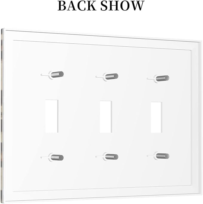 Classic Leopard Cheetah 3 Gang Triple Toggle Light Switch Wall Plate Cover Decorative Electrical Faceplate For Girls Boys Home Bedroom Decorate Large Size 6.7" x 4.8