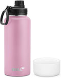 Insulated Water Bottle-32 oz Stainless Steel Vacuum Wide Mouth Sports Flask with Silicone Boot-Reusable Metal Leak Proof Travel Water Bottle for Girls Boys, BPA-Free(Purple Pink)