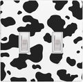Black White Cow Print 2-Gang Double Toggle Switch Plate, Farm Cow Pattern Wall Plate for Farmhouse, Bedroom, Kitchen & Home