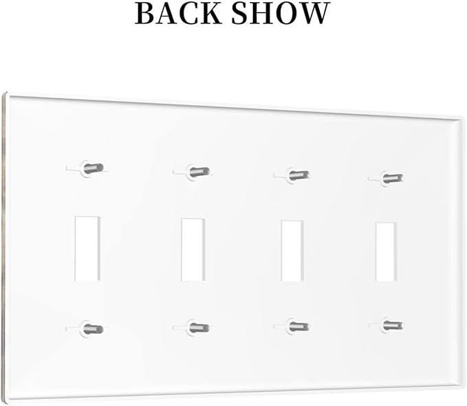 Light Switch Covers Vintage Rustic Country Brown Wood Quad Toggle Electrical Faceplate 4 Gang Wall Plate Decorative Switch Plates For Farmhouse Cabin Decor