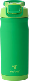Reduce Hydrate Pro Kids 14oz Stainless Steel Insulated Water Bottle w/Straw – Spill Proof Tumbler for Kids – 30 Hour Cold Retention – Dishwasher Safe Leak-Proof Design - Clover Green