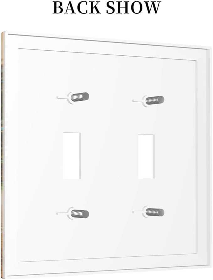 Light Switch Cover Sunset Beach Palm Tree Seascape 2 Gang Wall Plate Double Light Switch Plate Tropical scenery Toggle Decorative Outlet Covers Electrical Switchplate for Bathroom Home Decor