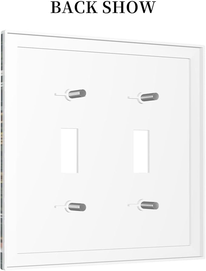 Decorative Switch Plates Colorful Floral Boho Flower Plant Leaf 2 Gang Double Toggle Outlet Light Switch Cover Wall Plate Electrical Faceplate For Bed Room Living Room Decor