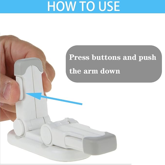 Improved Childproof Door Lever Lock（2 Pack）Prevents Toddlers from Opening Doors. Durable ABS with Adhesive Backing. Simple Install, No Tools Needed
