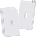Screwless Toggle Switch Wall Plates, 1-Gang Child Safe Outlet Covers, Standard Size 2.92" x 4.68" Hidden Screw Faceplate, Unbreakable Thermoplastic (5 Pack, Gloss White)