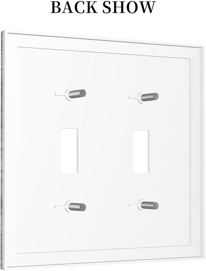 Decorative Switch Plates Rustic Dark Grey Wood Retro Country Wooden 2 Gang Double Toggle Outlet Light Switch Cover Wall Plate Electrical Faceplate for Farmhouse Cabin Decor
