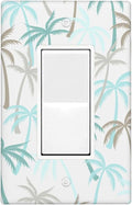 Tropical Palm Tree 1-Gang Rocker Wall Plate, Green Palm Leaf Switch Plate for Beach House, Kitchen, Bathroom & Sunroom