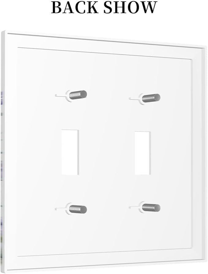Lavender Wildflowers Purple Flowers Plant Floral Decorative Switch Plates 2 Gang Double Toggle Outlet Light Switch Cover Wall Plate Electrical Faceplate for Bedroom Living Room Decor