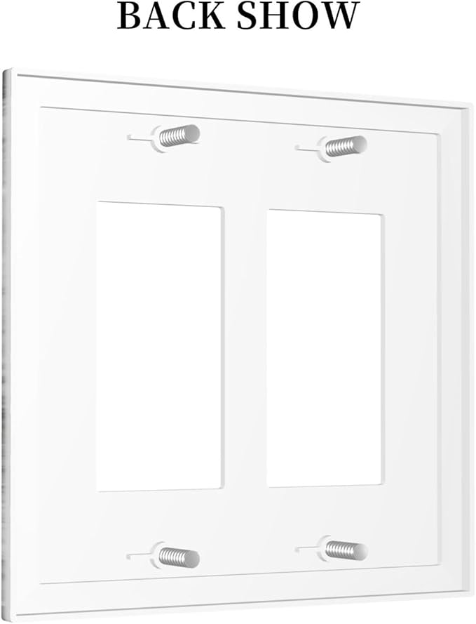 Beautiful Grey Marble Texture Simple Abstract Print Decorative Outlet Covers 2 Gang Double GFCI Rocker Electrical Wall Panels Light Switch Cover Plate for Bathroom Kitchen Decor