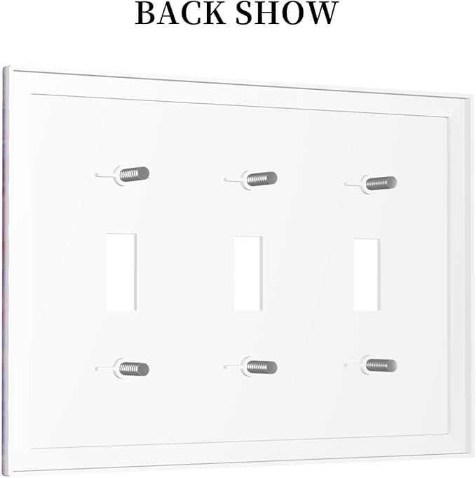 Liquid Marble Modern Abstract Texture Abstract Purple Paint Wall Art Decorative Switch Plates 3 Gang Wall Plate Faceplate Electrical Wall Panels Triple Toggle Light Switch Cover for Office Living Room
