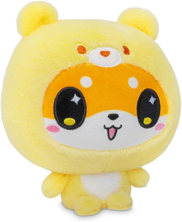 TeeTurtle Cloudheads Mochi The Shiba Inu Dog Plush - 5-Inch Pineapple Cake Scented Teddy Berries Stuffed Animal with Embroidered Details - Soft Cuddly Plush Toys for Kids, Teens, and Adults