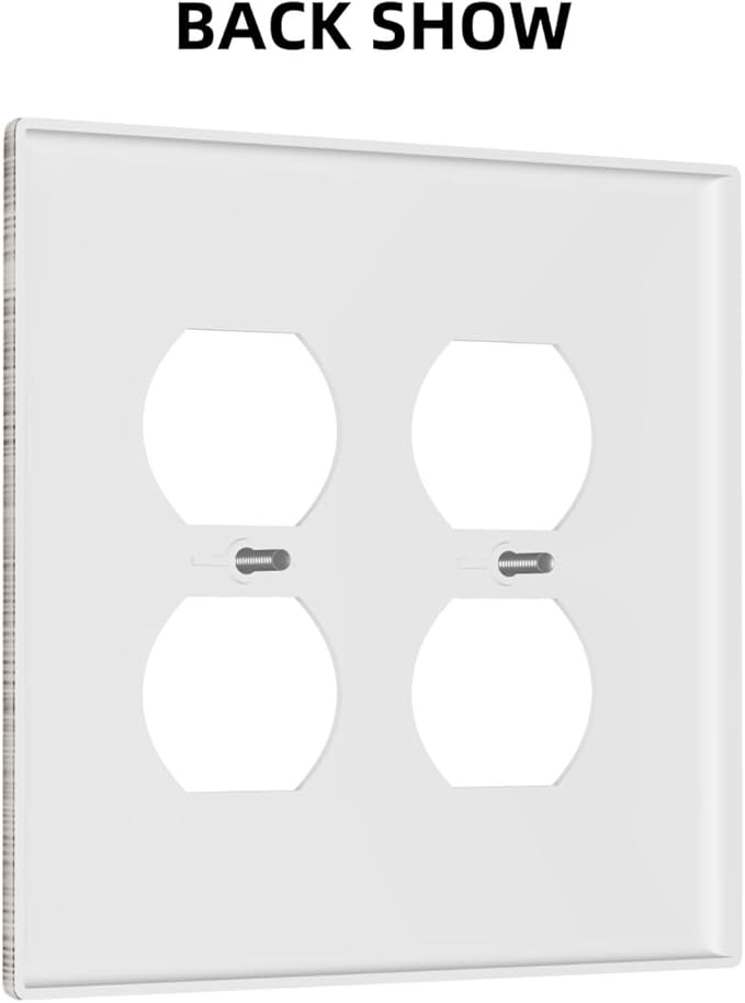 Light Switch Cover Plate Rustic Dark Grey Wood Plank Vintage Texture 2 Gang Socket Covers Double Duplex Wallplates Switch Plates and Outlet Covers for Farmhouse Home Decor