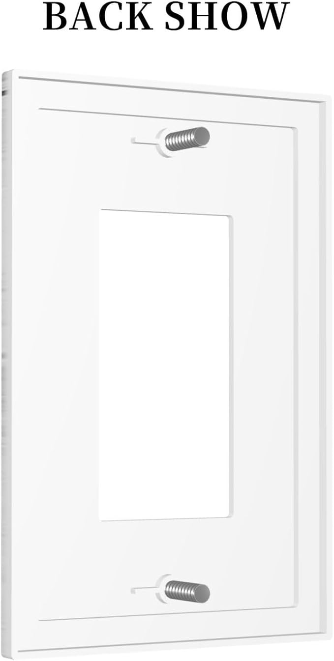 Decorative Outlet Covers Rustic White Grey Wood Grain 1 Gang Single Rocker Light Switch Cover Plate Wall Plates GFCI Faceplate for Farmhouse Home Decor