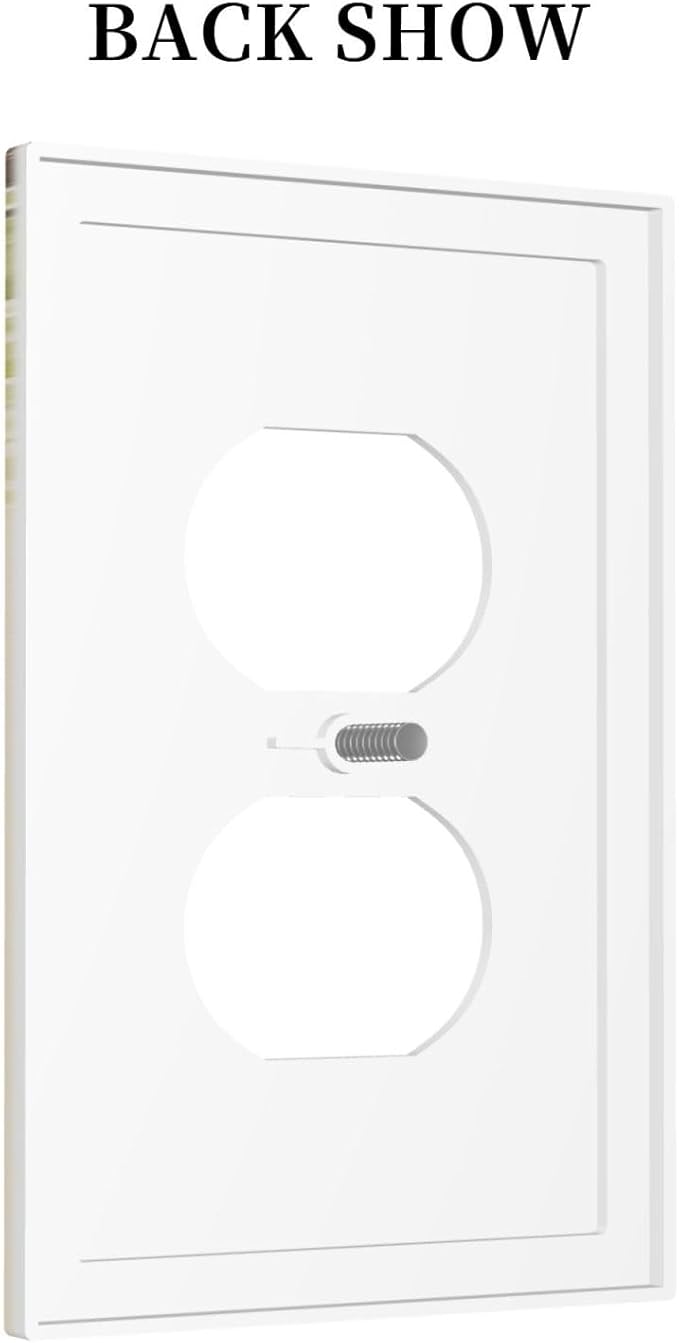 Outlet Covers Garden Flowers Green Leaves And Butterflies 1 Gang Duplex Electrical Receptacle Faceplate Light Switch Cover Wall Plate Decorative Switch Plates for Bedroom Cabin Decor