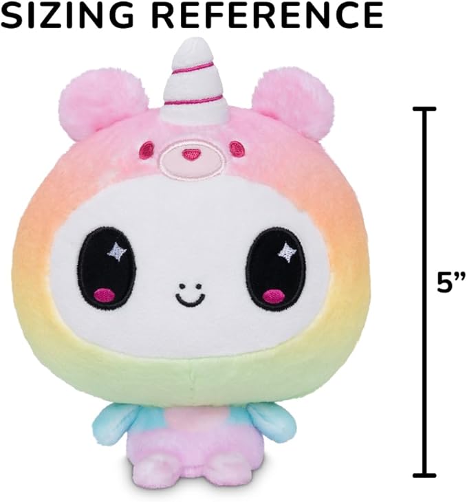 TeeTurtle Cloudheads Sugar the Unicorn Plush - 5-Inch Cake Scented Teddy Berries Stuffed Animal with Embroidered Details - Soft Cuddly Plush Toys for Kids, Teens, and Adults