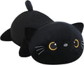 SQEQE Weighted Black Cat Plush, Weighted Black Cat Stuffed Animal, Cute Plushies Soft Pillow Toy Gift for Kids Adults 9.8 Inch, 0.8 Lbs