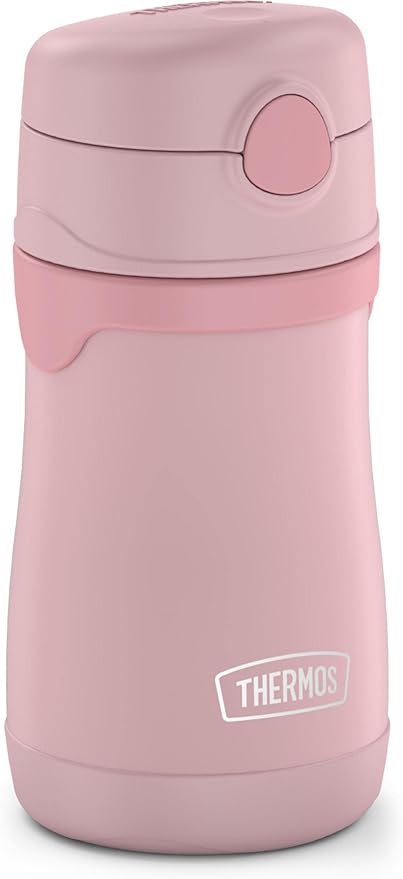 THERMOS BABY 10 ounce Stainless Steel Vacuum Insulated Straw Bottle, Rose