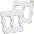2-Gang Screwless Decorator Wall Plates, Decorative Outlet Covers, Standard Size 4.68" x 4.74" Switch Plate for Decor Dimmer, GFCI, USB Receptacle (5 Pack, Gloss White)