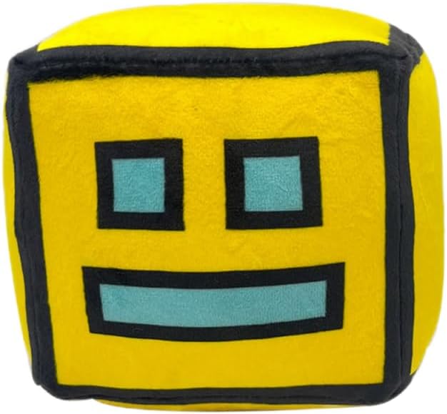 4.7” Cube Plush Toy Stuffed Plushie Doll Small Pillow Pendant Game Cute Fans Collection Birthday Gift (Yellow)