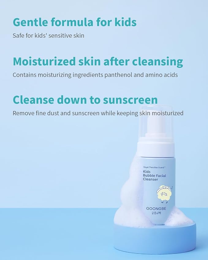 GOONGBE Kids Travel Toiletry Set – 4-in-1 TSA Carry-On Kit with Shampoo, Body Wash, Face Cleanser (Sunscreen Removal) & Lotion, Silicone-Free Low pH for Sensitive Skin1oz Each
