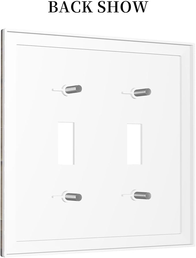 Rustic Flowers Daisy Floral White Wooden Planks Decorative Switch Plates 2 Gang Double Toggle Outlet Light Switch Cover Wall Plate Electrical Faceplate for Farmhouse Home Decor