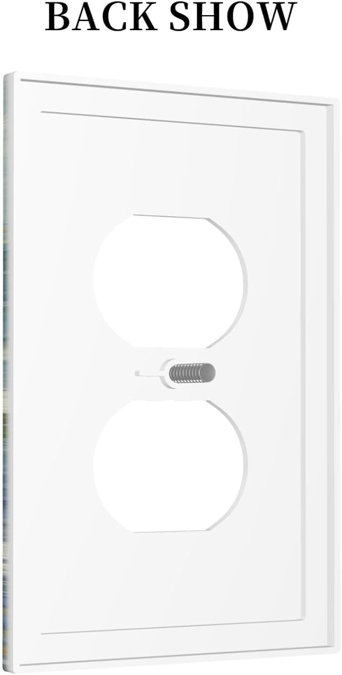 Nautical Ocean Waves Sailboat Painting Blue Sky Outlet Covers 1 Gang Duplex Light Switch Cover Decorative Switch Plates Electrical Receptacle Faceplate Wall Plate for Bathroom Bedroom Decor