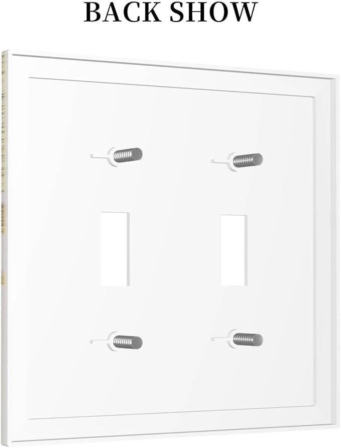Mid Century Boho Gold Sun Abstract Sunrise Decorative Switch Plates 2 Gang Double Toggle Outlet Light Switch Cover Wall Plate Electrical Faceplate for Kids Room Home Decor