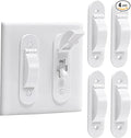 Wall Switch Guard, Child Proof Light Switch Cover Guard | Toggle Style | Light Switch Protection | Keep Toggle Switch in On or Off Position | 4 Pack, White
