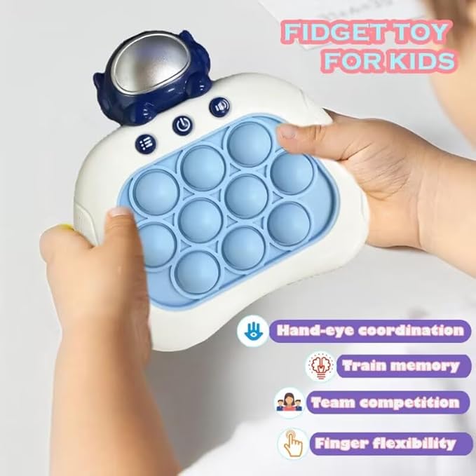 Astronaut Fast Push Pop Game Fidget Toy for Toddler Road Trip Travel,Handheld Quick Push Game Console Fidget Toys for Girls Boys,Light Up Sensory Toys Gifts for Kids Ages 3-12
