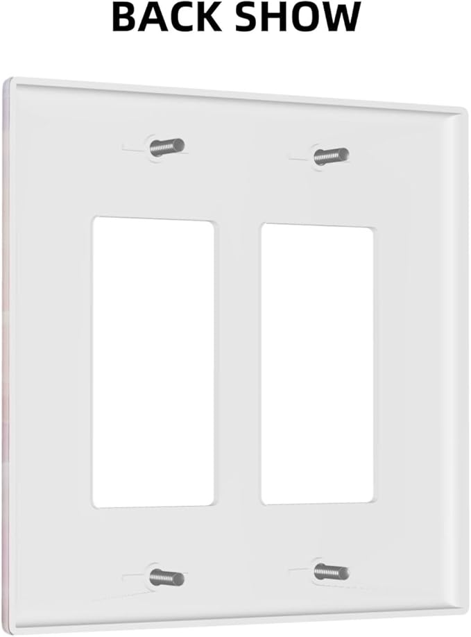 Colorful Abstract Clouds Light Switch Plate Cover 2 Gang Double Rocker Wall Plates Electrical Faceplates Decorative GFCI Outlet Covers for Bedroom Bathroom Kitchen Art Decor