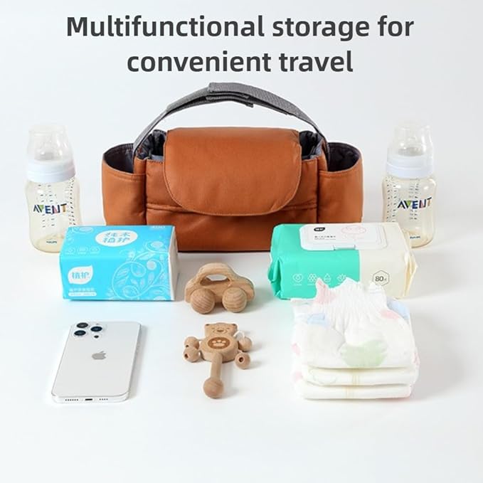 Stroller Organizer Bag – Universal Stroller Hanging Bag, Waterproof Multi-Functional Storage Pouch for Diapers, Bottles, Toys and Essentials