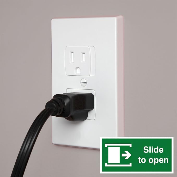 Self-Closing Baby Proof Outlet Covers Baby Proofing - An Alternative To Plug Covers for Electrical Outlets and Outlet Protectors (3 pack)
