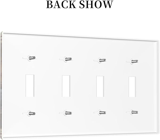 Kitchen Western Coffee Cafe Decorative 4-Gang Quad Toggle Light Switch Wall Plate Cover, Simple Country Restaurant Texas Dining Quadruple Toggle Device Switches Wall Plate Outlet Covers Standard Size