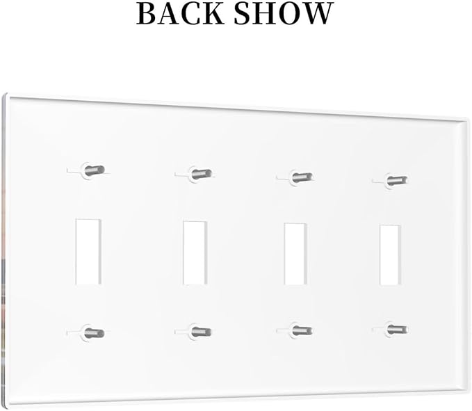 Rustic Barn Red Truck Windmill Sunflower Light Switch Covers Quad Toggle Electrical Faceplate 4 Gang Wall Plate Decorative Switch Plates Cover for Farmhouse Home Decor