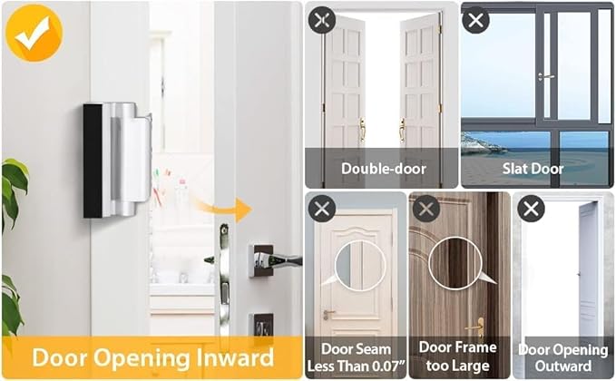 Home Security Door Reinforcement Lock Child proof High Security Door Lock Front Door Locks for Kids Safety Withstand 800lbs Door Latch Lock Christmas Gifts Stocking Stuffers for Men Women Adults Elder