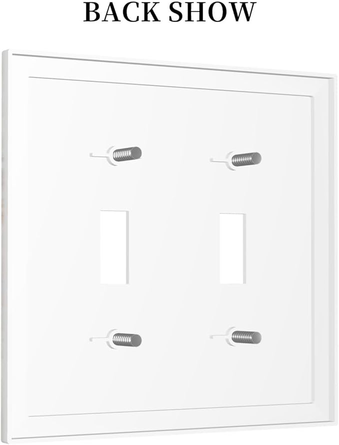 Decorative Switch Plates Beige Marble Pattern 2 Gang Double Toggle Wall Plate Outlet Light Switch Cover Electrical Faceplate for living Room Bedroom Decor