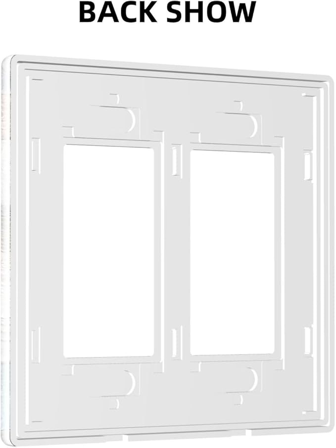 Old Retro Rustic Vintage Barn Door 2 Gang Screwless Double GFCI Decorator/Rocker Outlet Light Switch Wall Plate Cover Teal Blue Grey Wood Wooden Country Decorative Dual Device Receptacle Faceplate