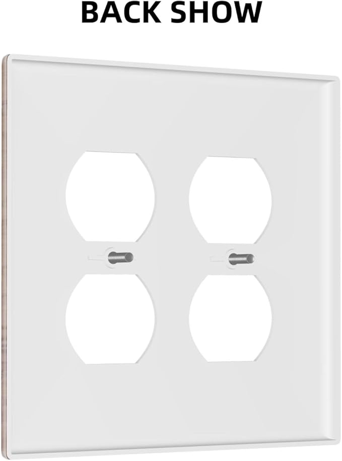 Rustic Brown Dark Wood Texture Printing Outlet Covers 2 Gang Double Duplex Decorative Light Switch Covers Electrical Wallplates Socket Faceplate For Farmhouse Cabin Decor