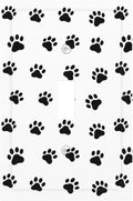 Black and White Dog Paw Print 1-Gang Toggle Light Switch Plate, Puppy Paws Decorative Wall Plate for Pet Lover's Home Decor