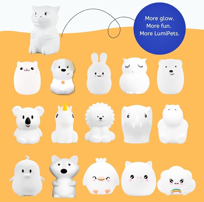 Lumipets Remote Control Silicone Night Light for Kids - Dragon Design with 9 Soft Colors & Sleep Timer - Rechargeable, Battery-Operated Lamp for Bedroom | Baby Nursery, Toddler, Girls, Boys