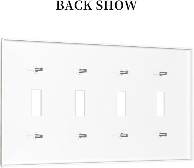Light Switch Covers Grey Brown Swirl Marble Texture Quad Toggle Electrical Faceplate 4 Gang Wall Plate Decorative Switch Plates For Bathroom Kitchen Decor