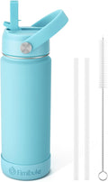Fimibuke Kids Insulated Water Bottle, 18oz BPA FREE 18/8 Stainless Steel Kids Cup with Straw Travel Tumbler Double Wall Vacuum Leak Proof Toddler Water Bottle for School Boys Girls(1 Pack, Sky)